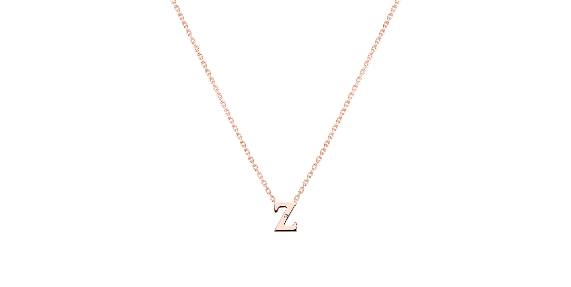 Náhrdelník s diamantom Flat Line Z