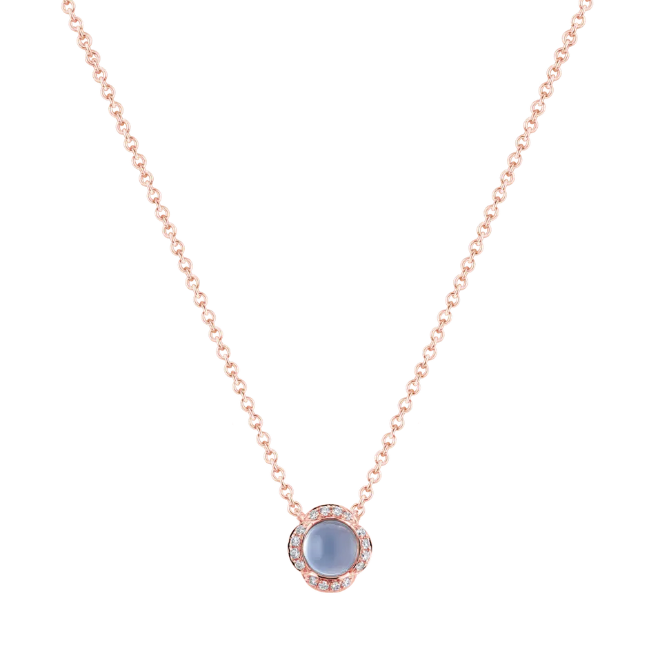 Náhrdelník s diamantmi a chalcedonom Genevieve