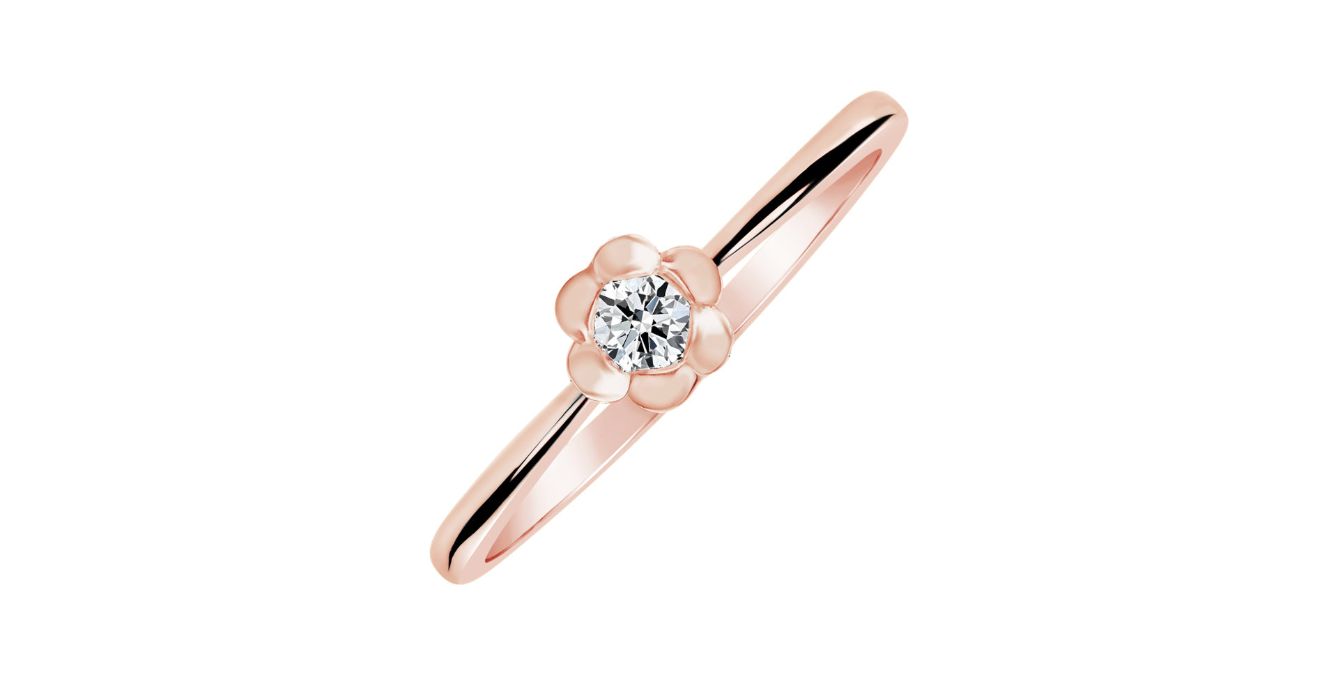 Prsteň s diamantom Blooming Love