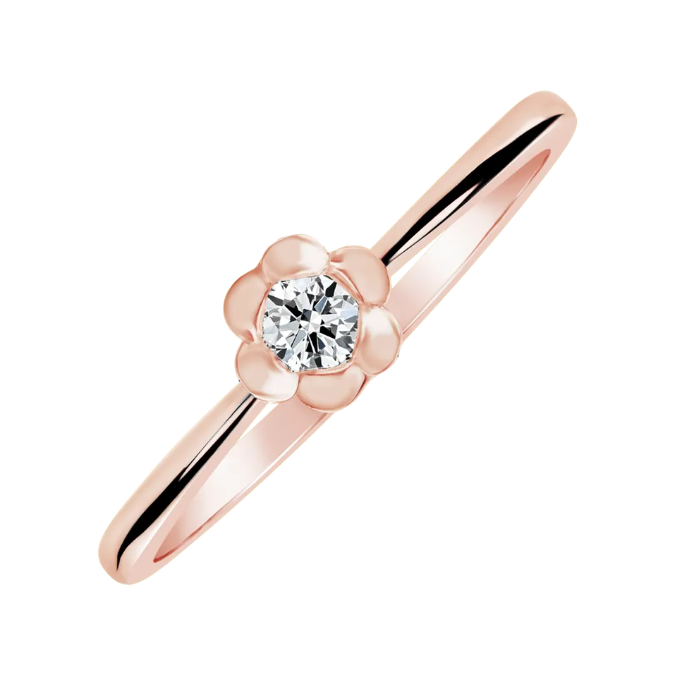 Prsteň s diamantom Blooming Love