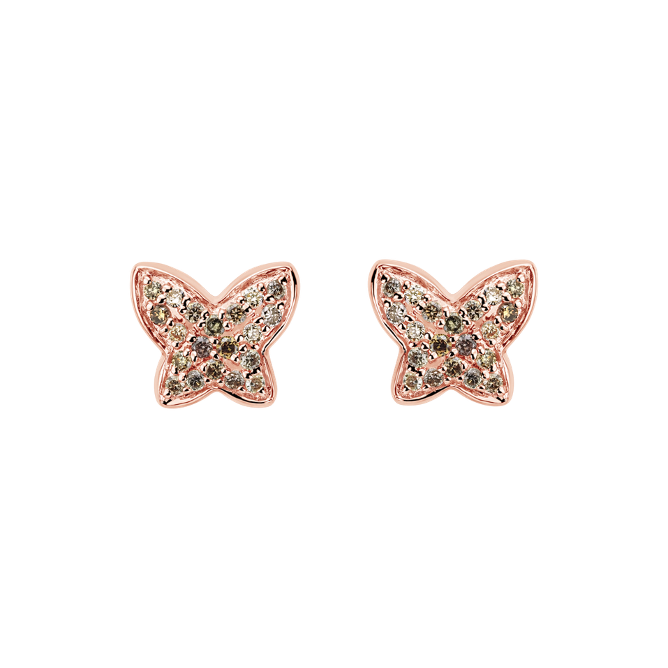 Náušnice s diamantmi Amazing Butterfly