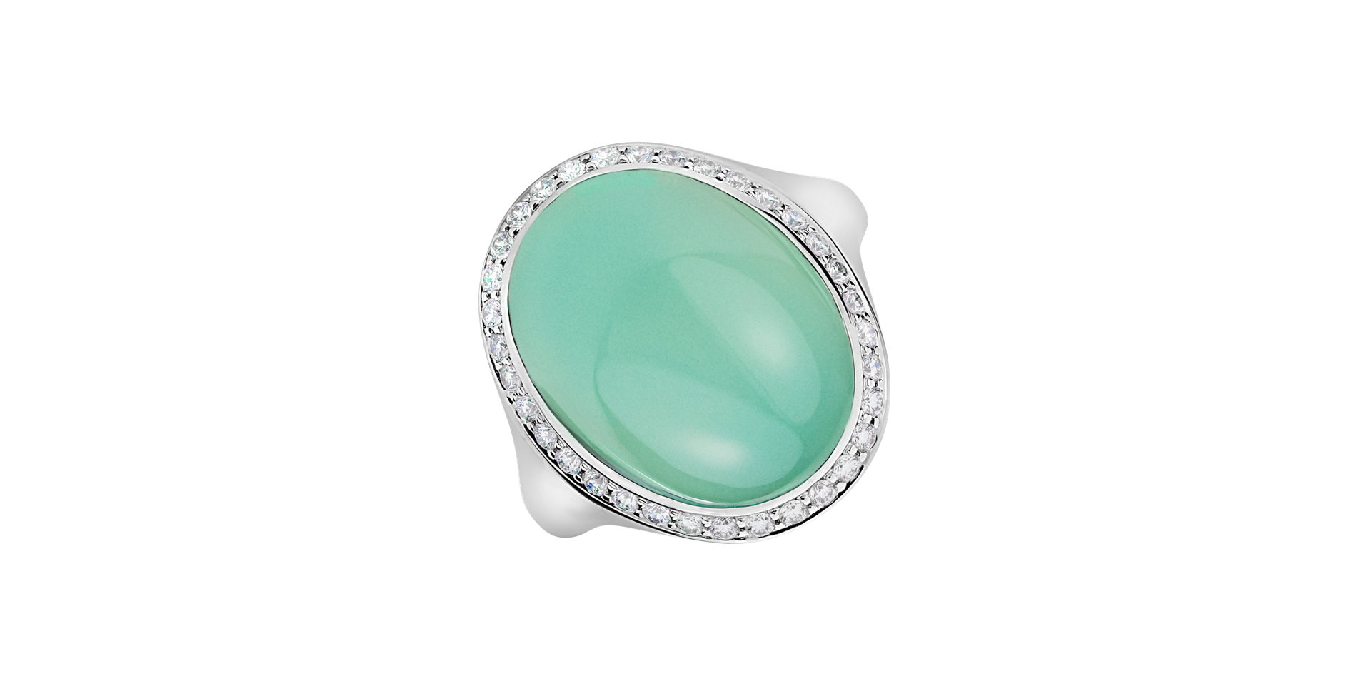 Prsteň s chalcedonom a diamantmi Gem Sparkle