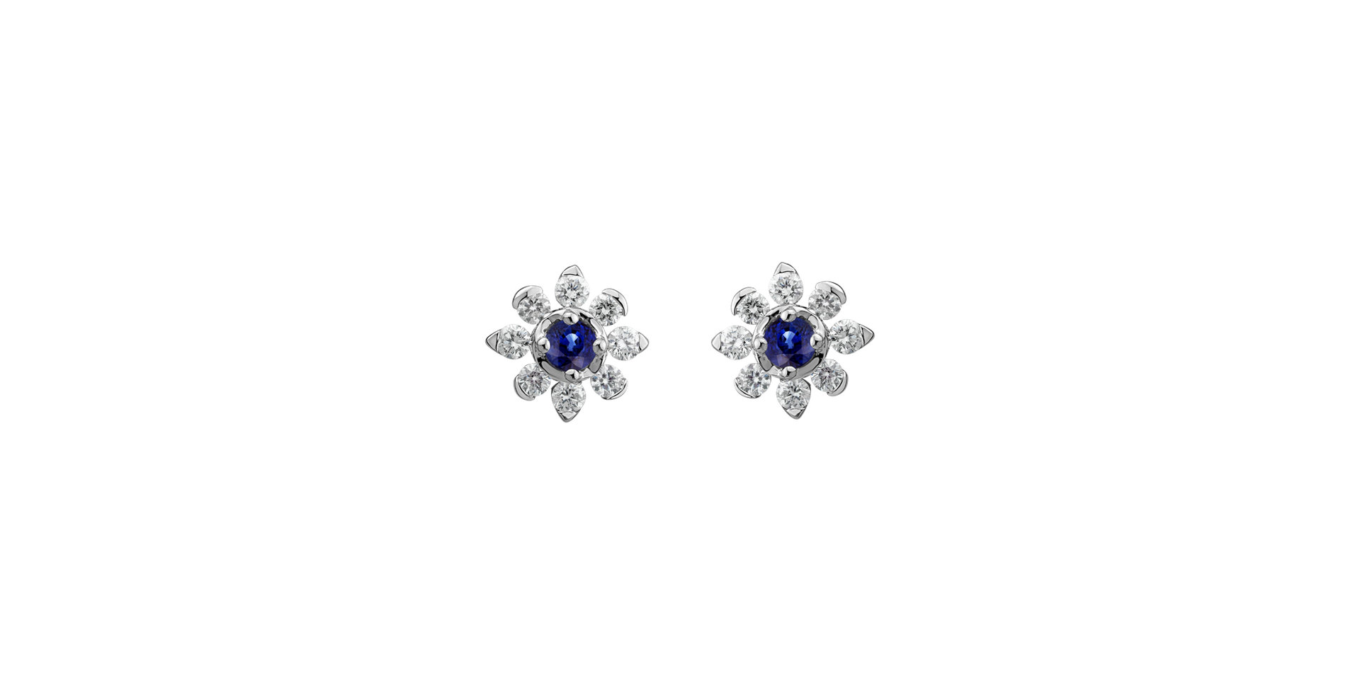 Náušnice s zafírom a diamantmi Frozen Sapphire