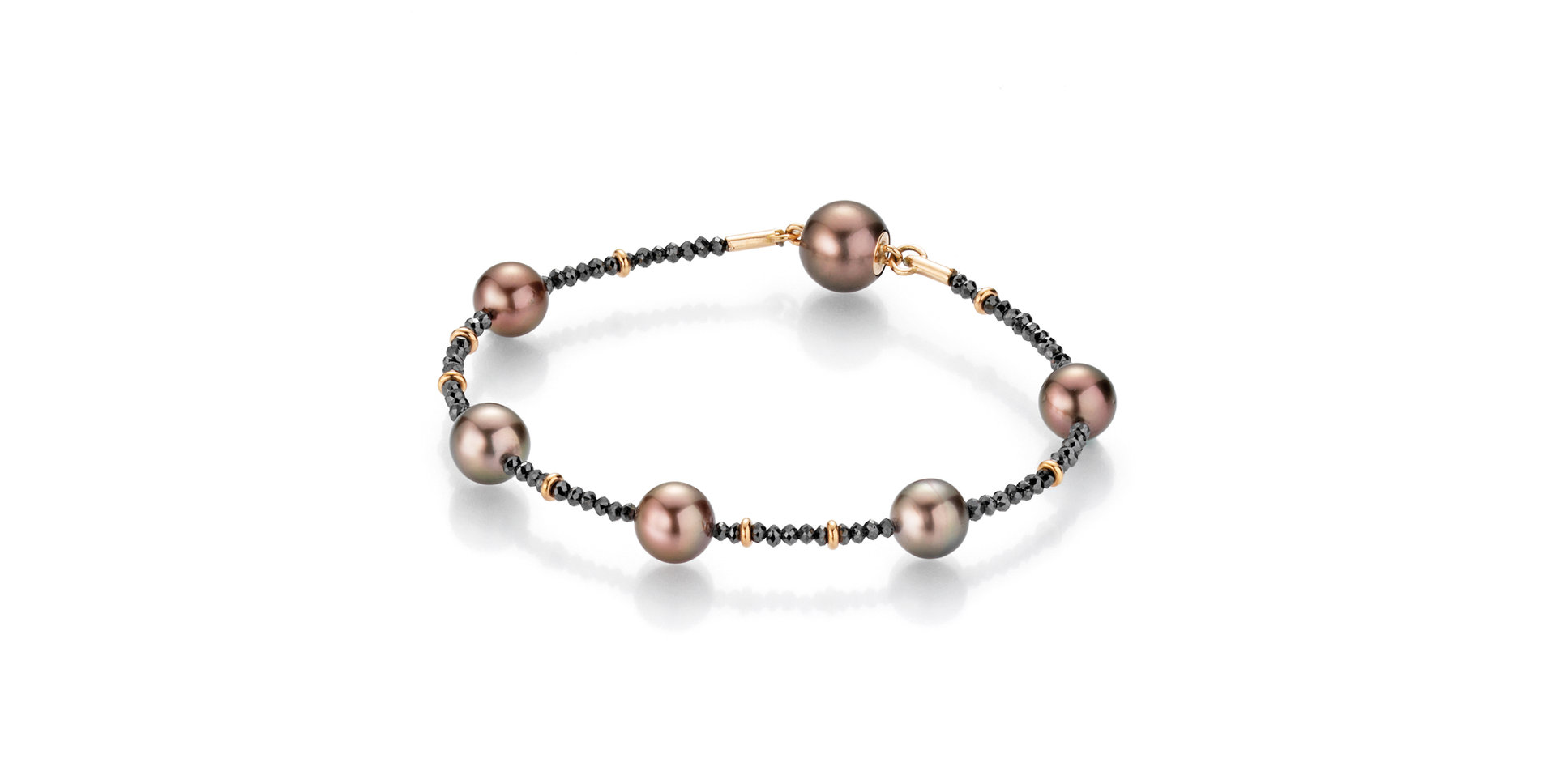 Náramok s diamantmi a morskými multicolor perlami Castaway