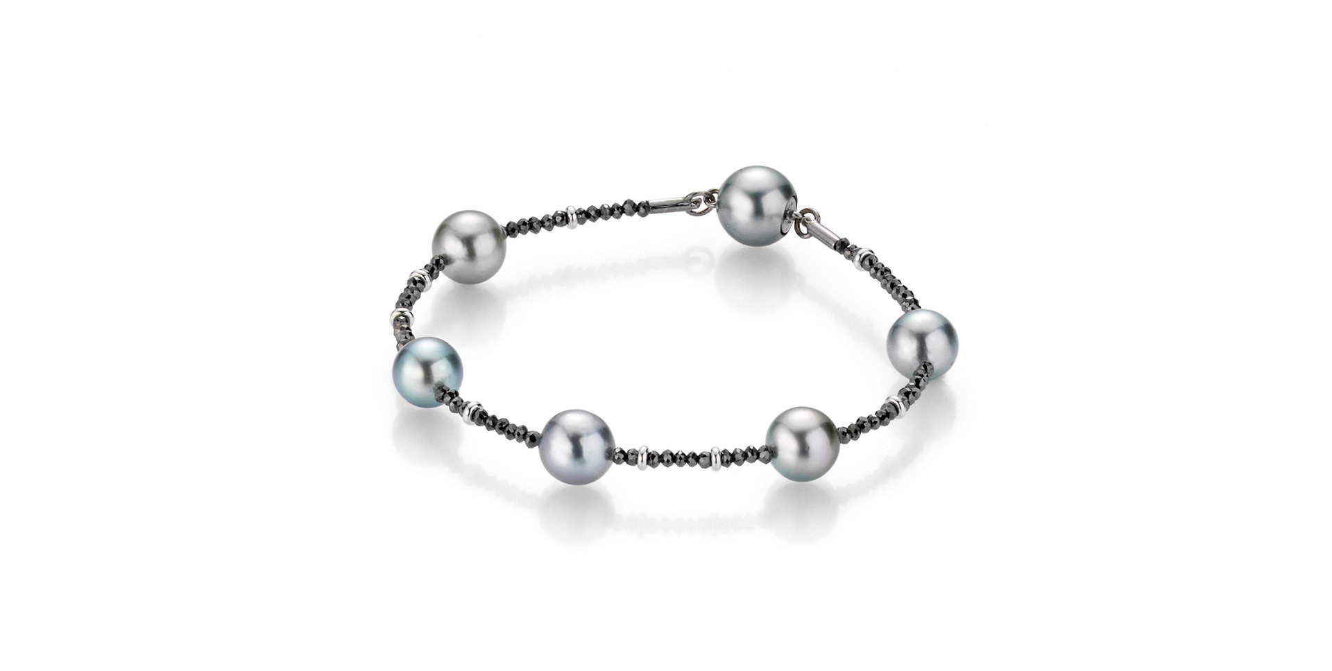 Náramok s diamantmi a morskými multicolor tahitskými perlami Castaway
