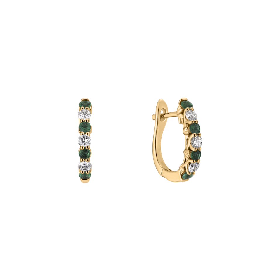 Náušnice s diamantmi a smaragdom Gem Grace
