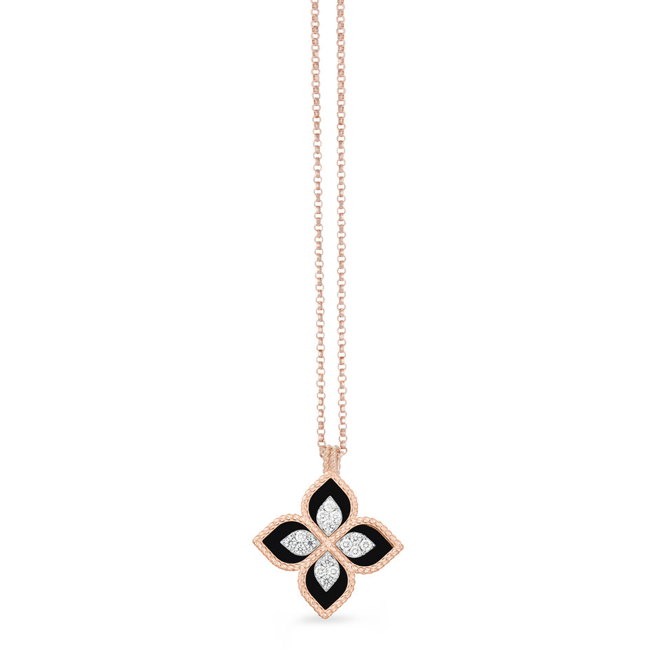 Náhrdelník s diamantmi a jadeitom Princess Flower