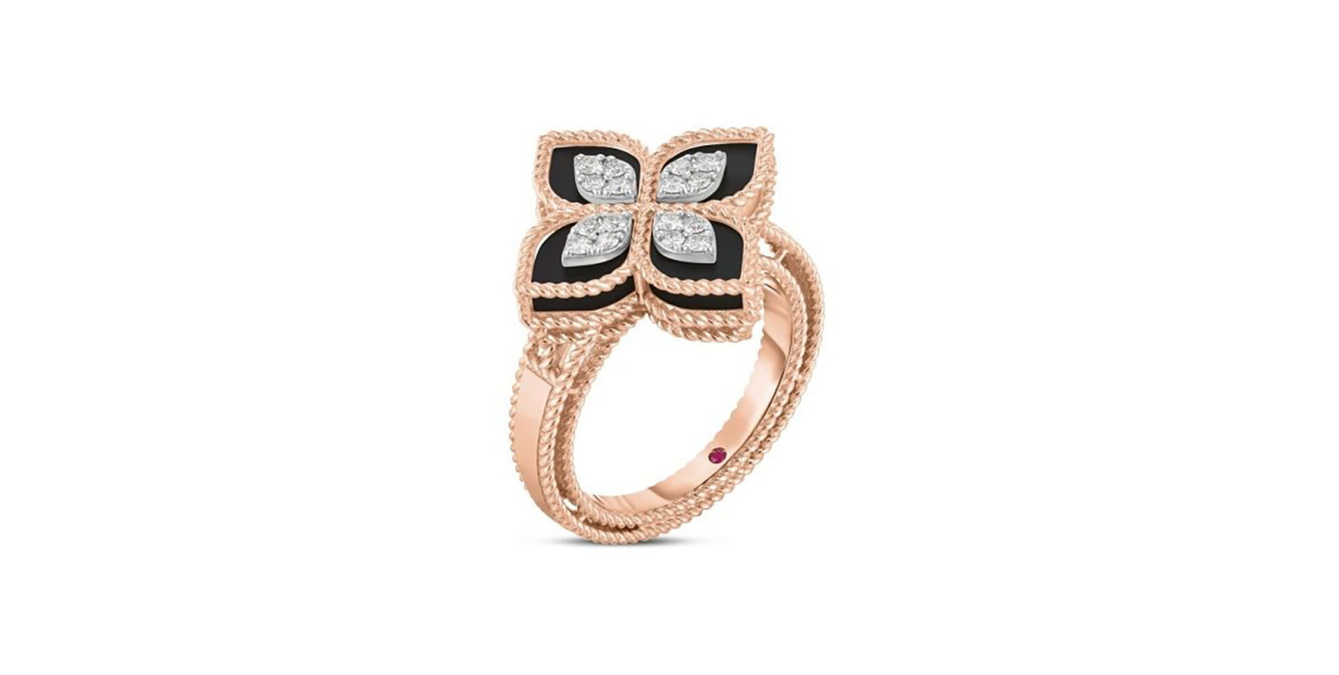 Prsteň s diamantmi a jadeitom Princess Flower