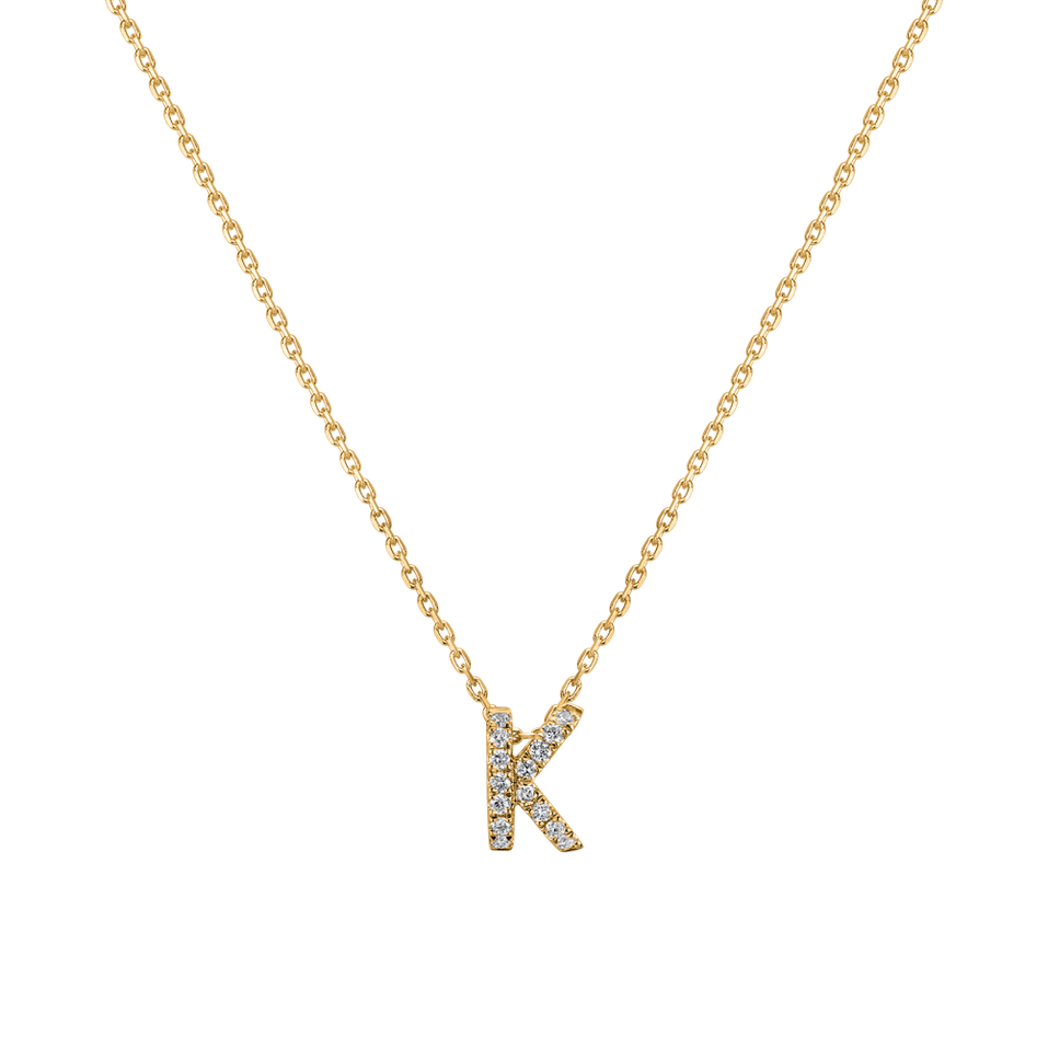 Náhrdelník s diamantmi Glittering Letter K