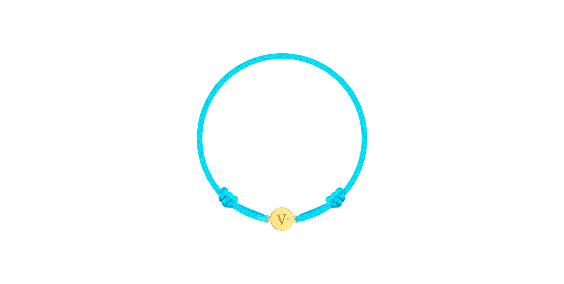 Detský diamantový náramok so šnúrkou Circle Letter V