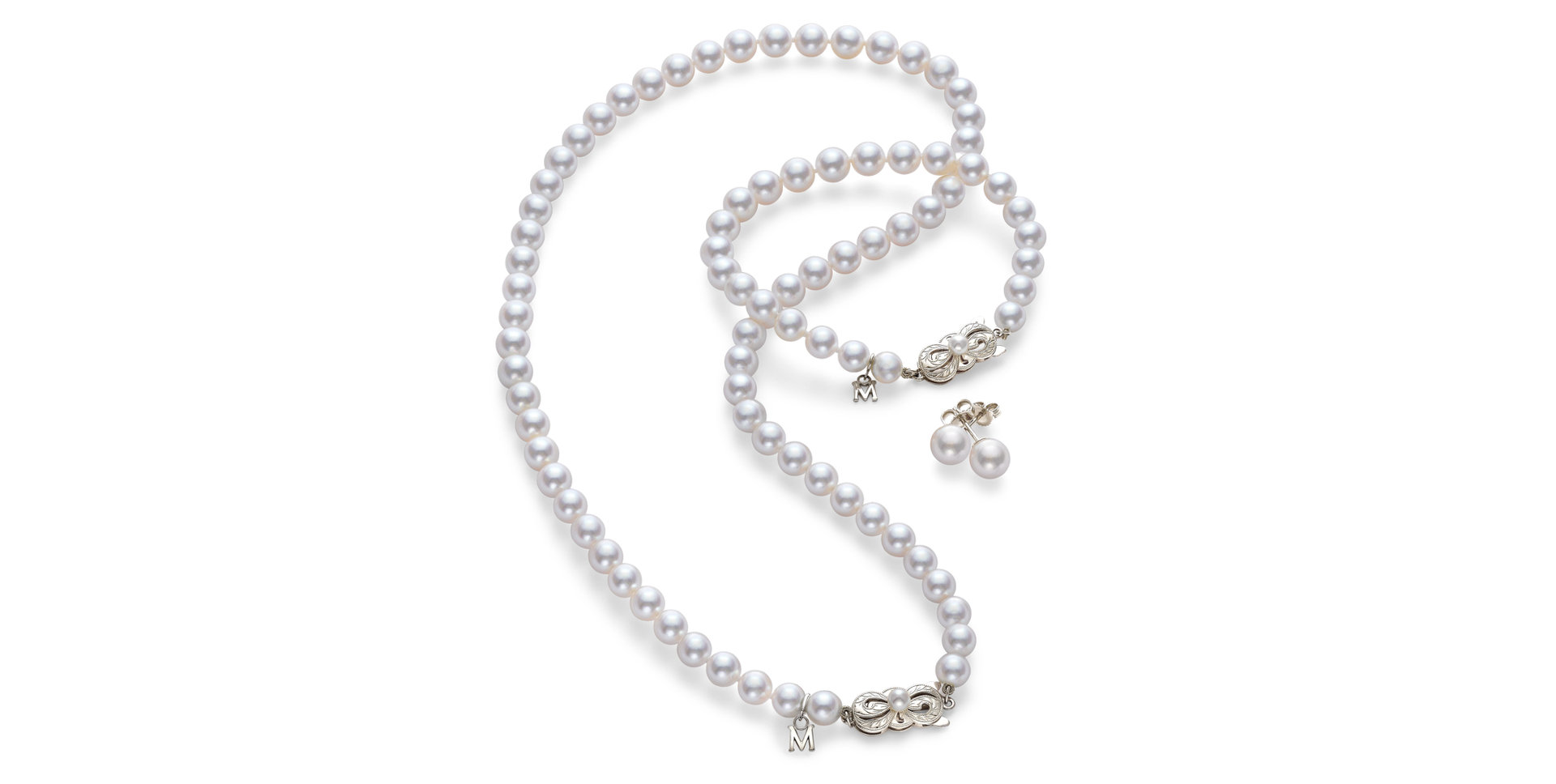 Náhrdelník, náramok a náušnice s bielymi morskými perlami Pearl set