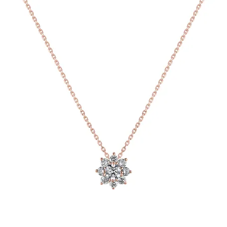 Náhrdelník 14kt ružové zlato s diamantmi Náhrdelník ALO Shiny Flower