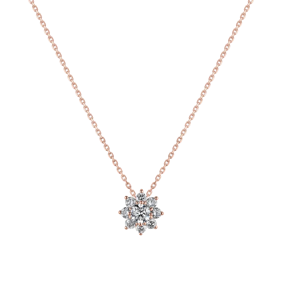 Náhrdelník 14kt ružové zlato s diamantmi Náhrdelník ALO Shiny Flower