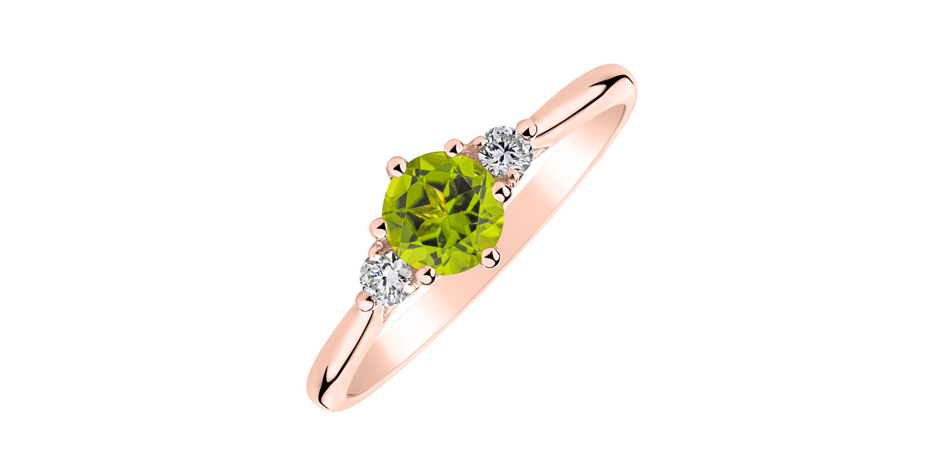 Prsteň s diamantmi a peridotom Midnight Serenity
