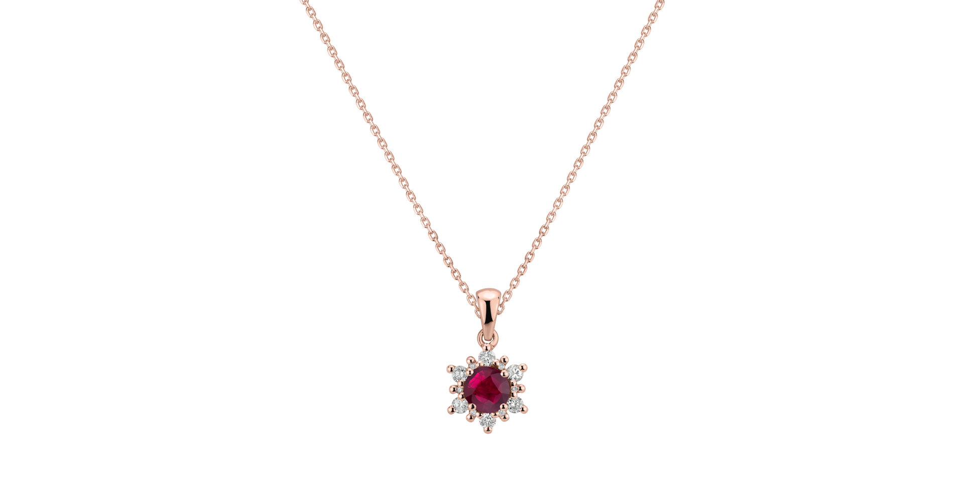 Přívěsok s rubínom a diamantmi Snow Star