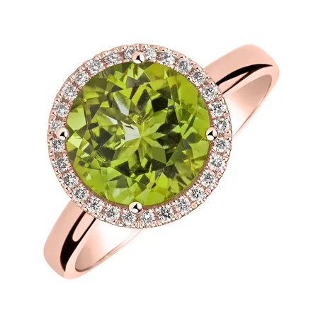 Prsteň s diamantmi a peridotom Bonbon