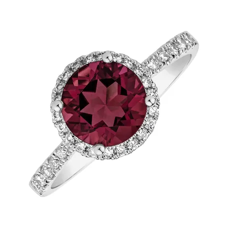 Prsteň s diamantmi a rhodolitom Sparkly Bonbon