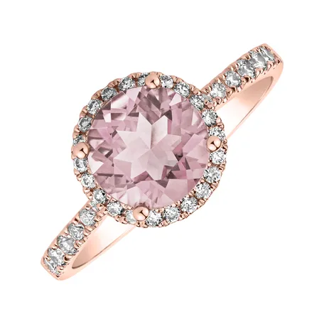 Prsteň s ruženínom a diamantmi Sparkly Bonbon