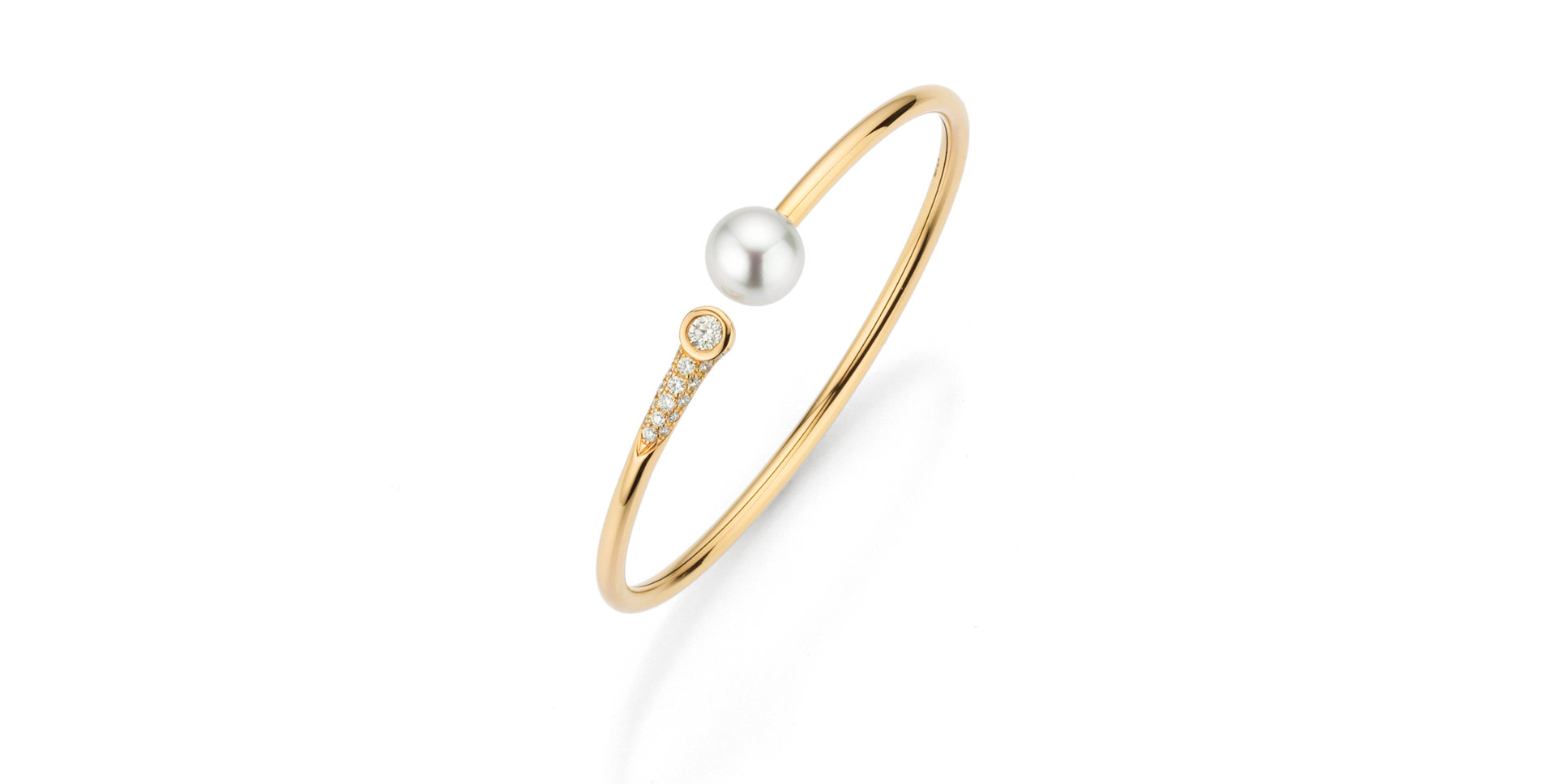 Náramok s diamantmi a morskou bielou Južnou perlou Modern Classic