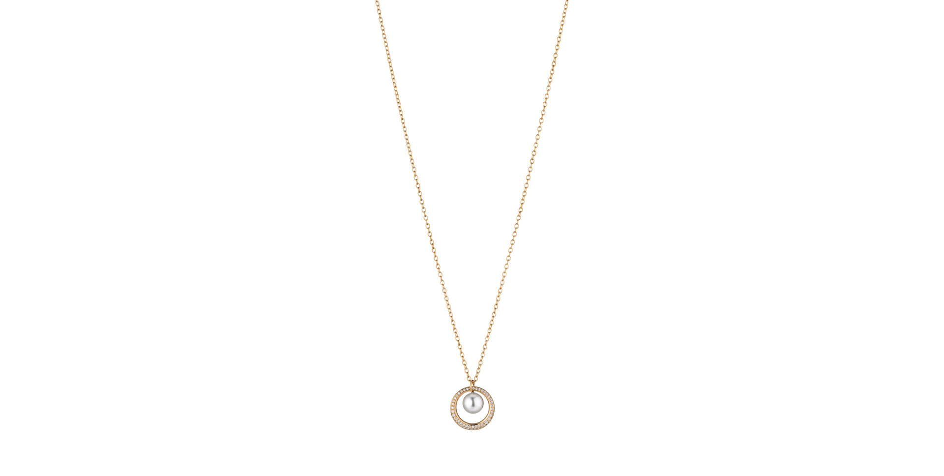 Náhrdelník s diamantmi a perlou Moderrn Classics