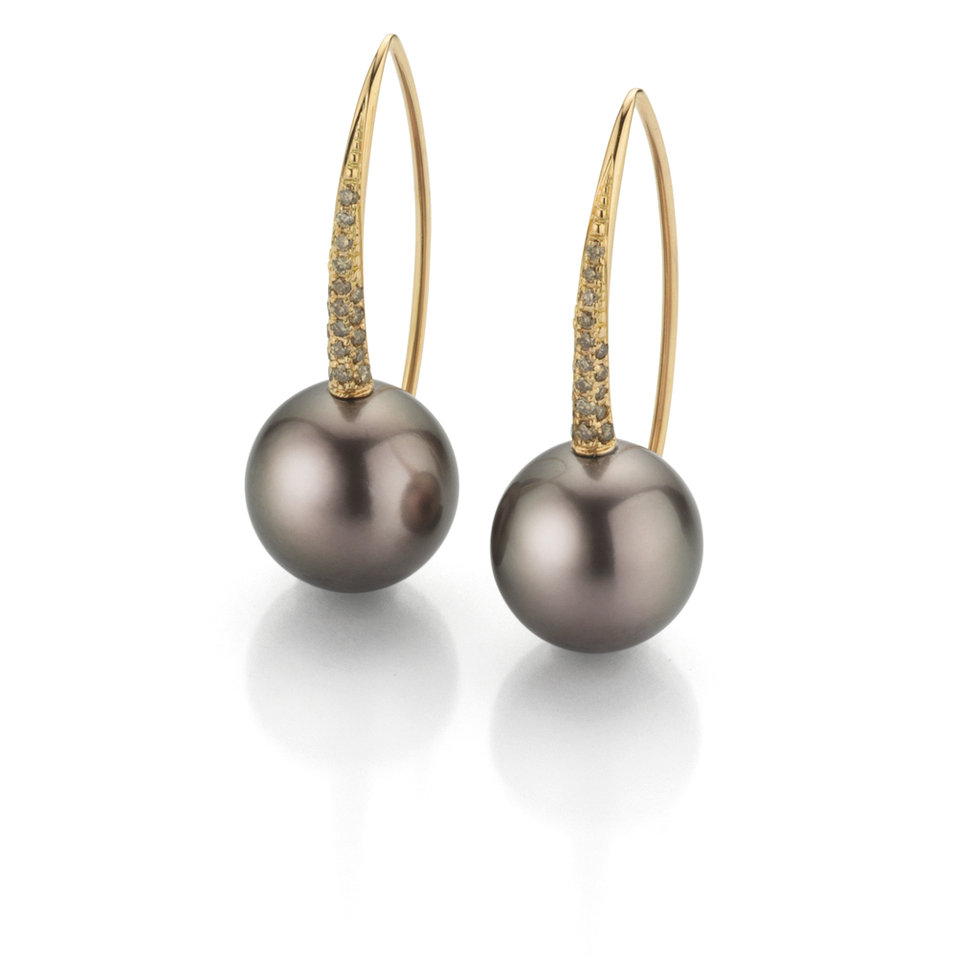 Náušnice s diamantmi a perlou Modern Classics