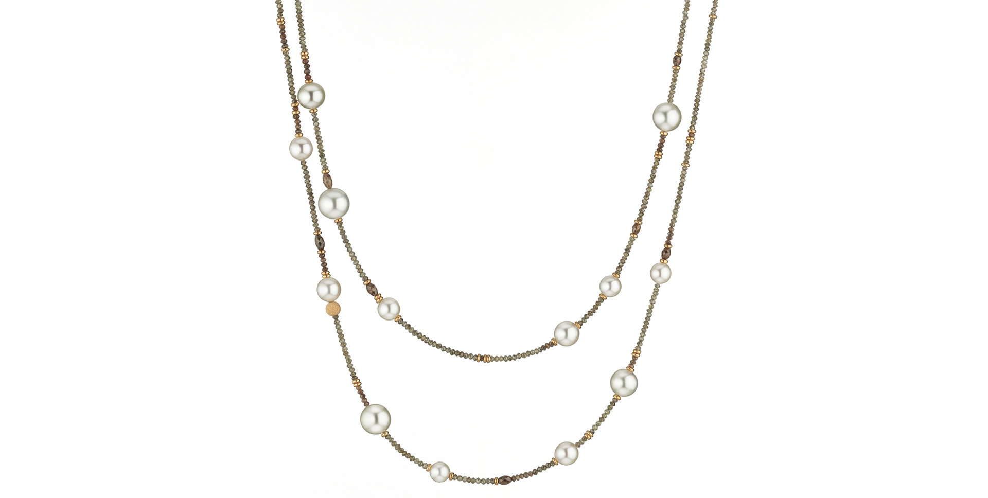 Náhrdelník s diamantmi a perlami Castaway