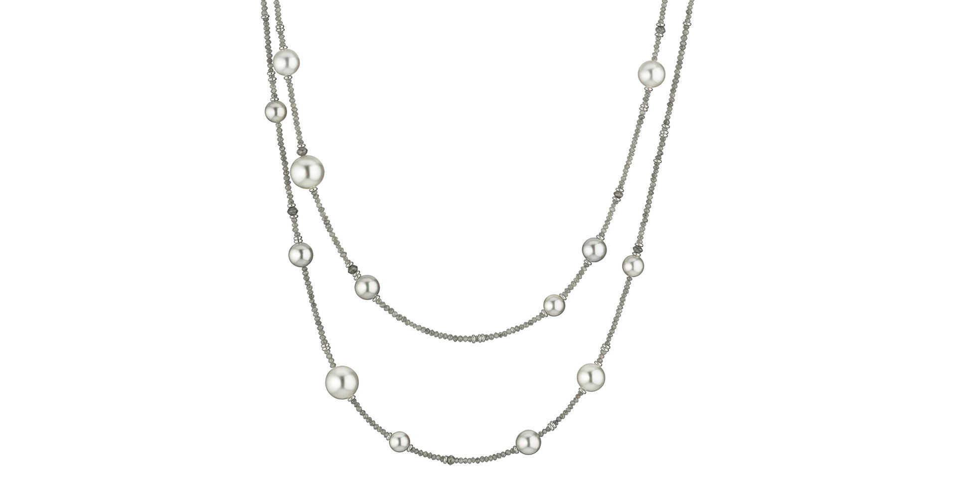 Náhrdelník s diamantmi a perlami Castaway