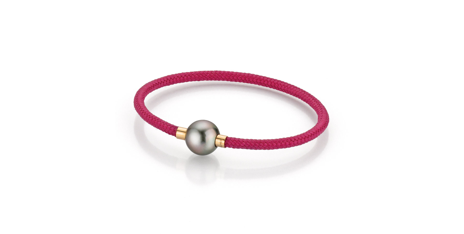 Náramok s morskou čiernou tahitskou perlou Fuchsia