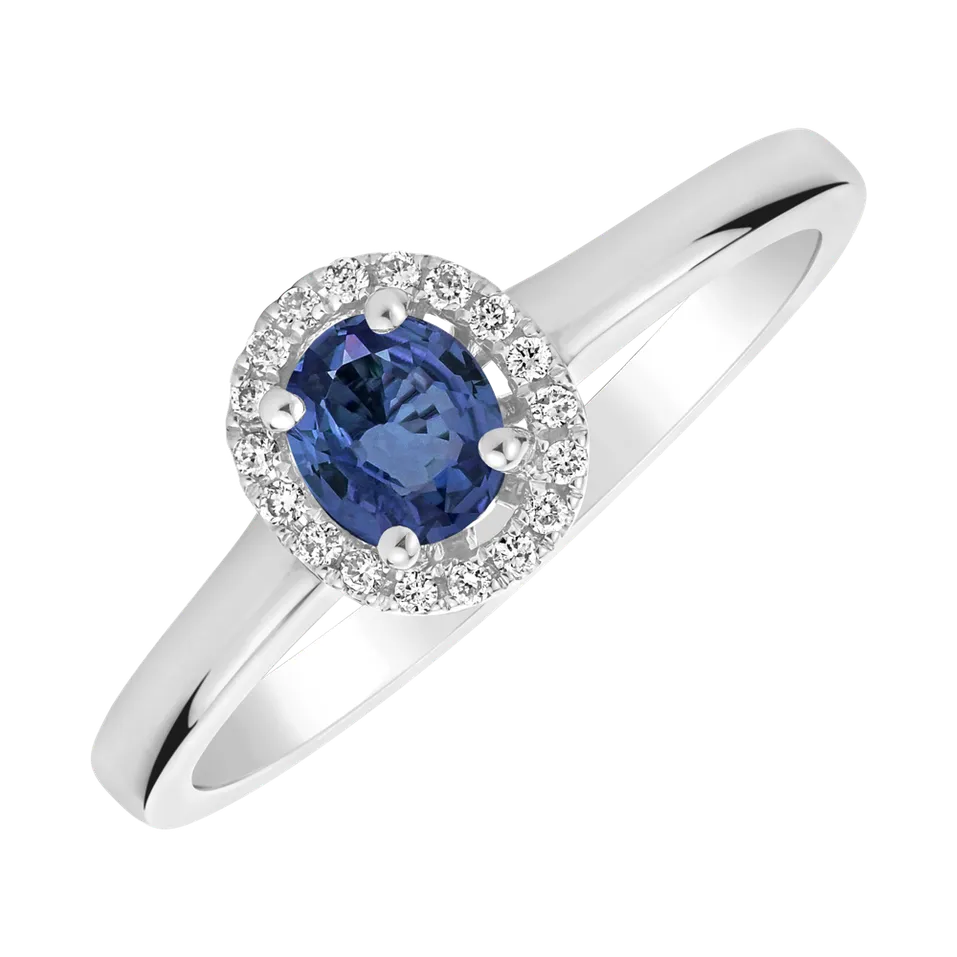 Prsteň so zafírom a diamantmi Princess