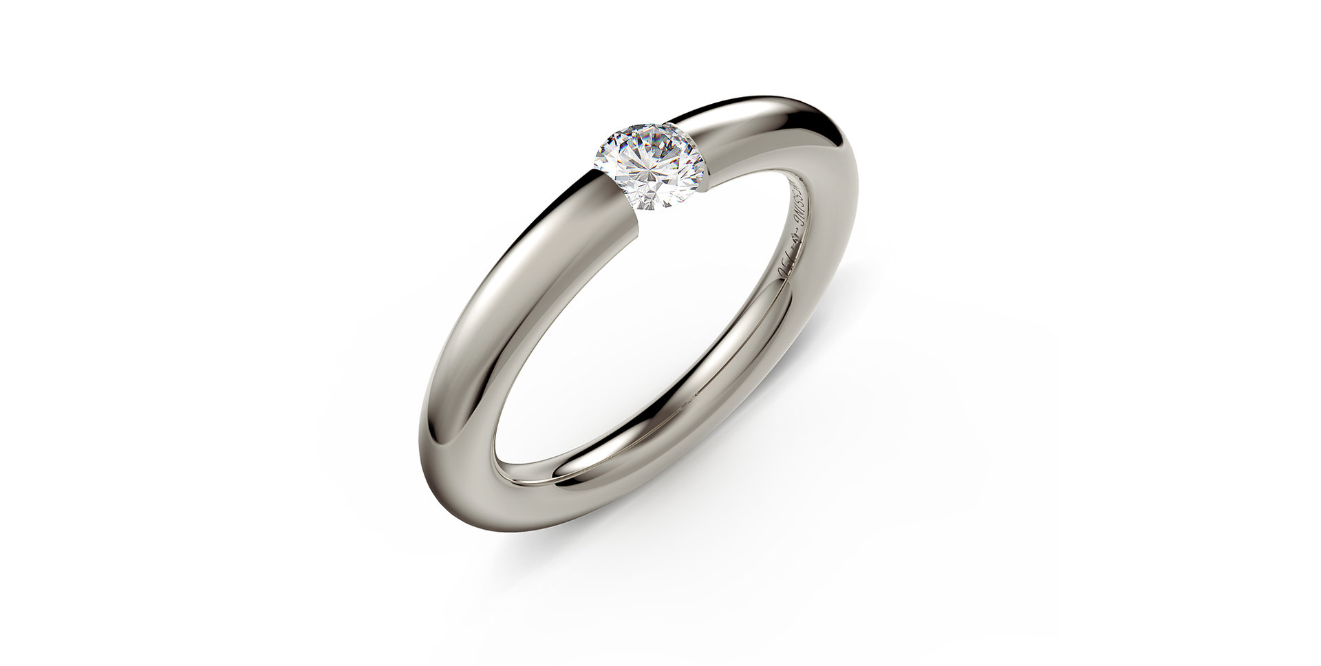 Prsteň s diamantom Spannring Round