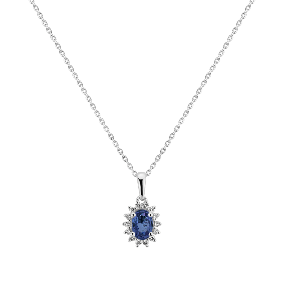 Prívesok so zafírom a diamantmi Princess