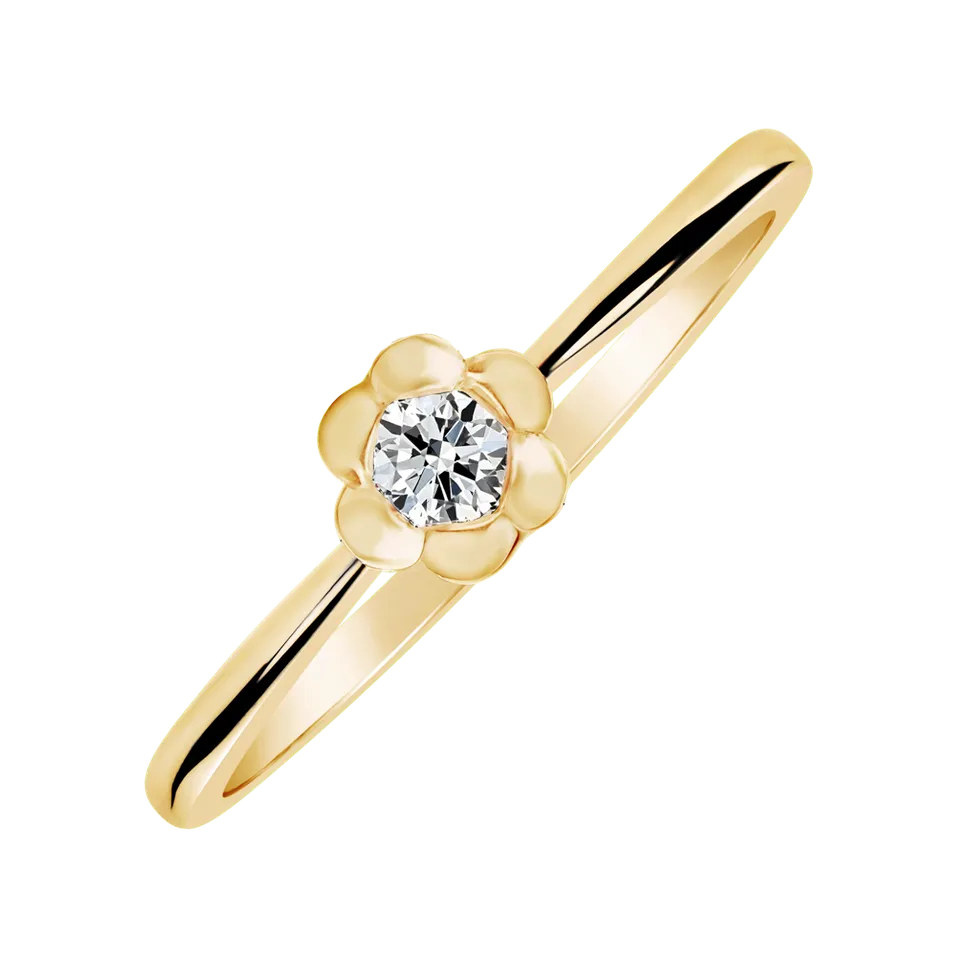 Prsteň s diamantom Blooming Love