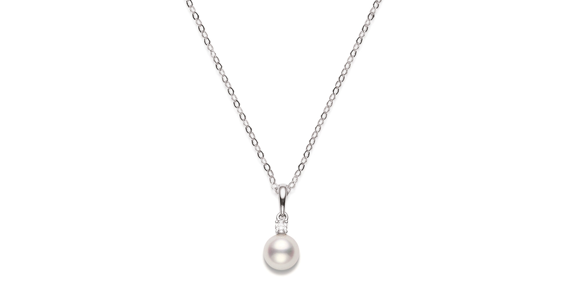 Náhrdelník s diamantom a perlou Pearl