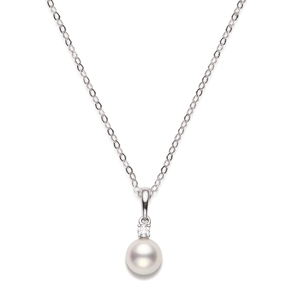 Náhrdelník s diamantom a perlou Pearl