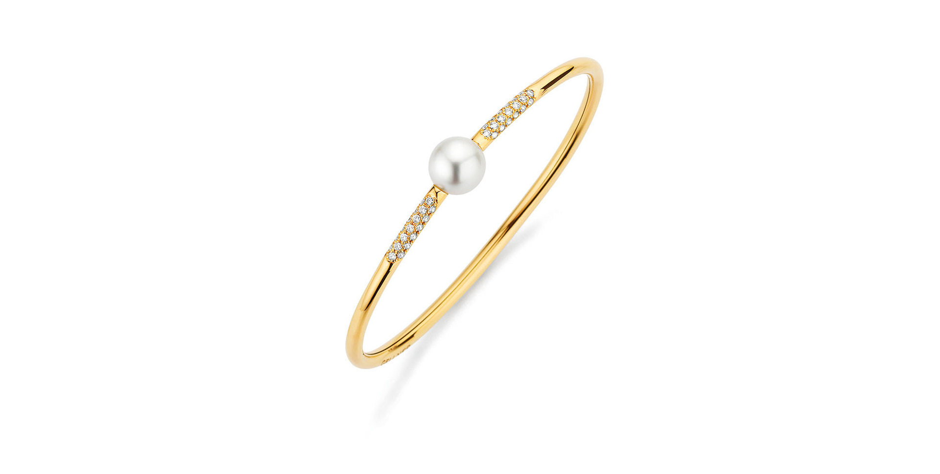 Náramok s diamantmi a morskou bielou Južnou perlou Modern Classic