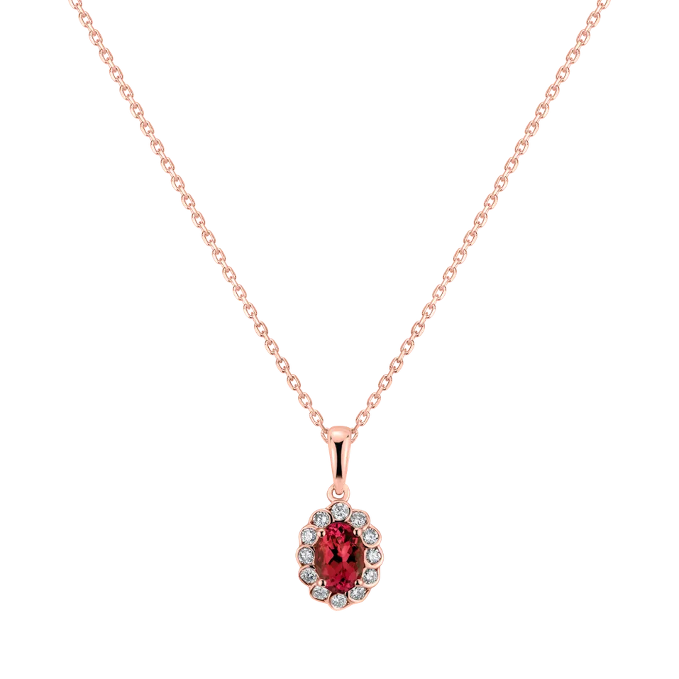 Přívěsok s rubínom a diamantmi Glamour Princess