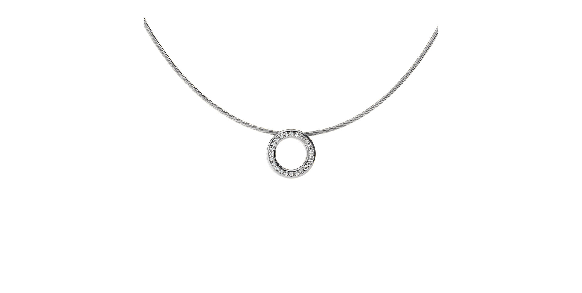 Prívesok platina s diamantmi Satellite Orbit Pendant