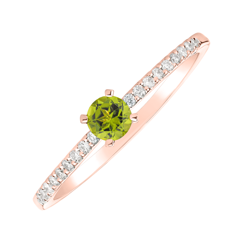 Prsteň s peridotom a diamantmi Gem Simplicity