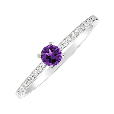Prsteň s diamantmi a ametystom brazil Gem Simplicity brazil