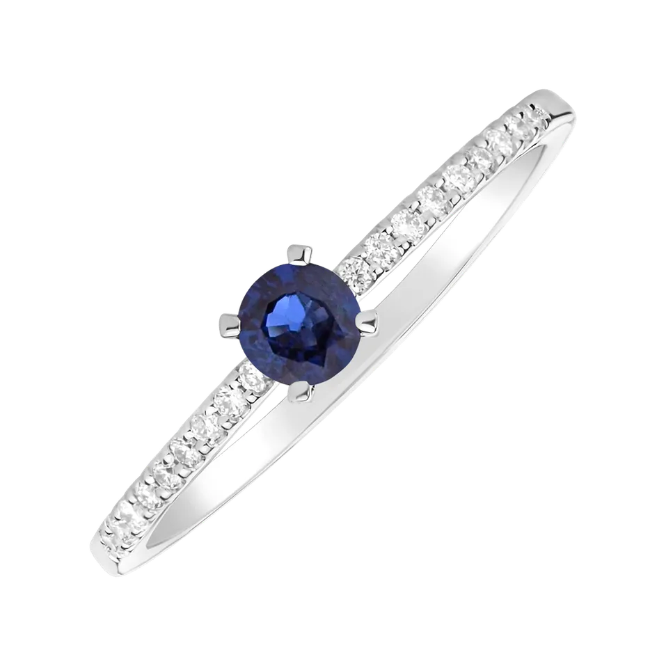 Prsteň s diamantmi a zafírom Gem Simplicity