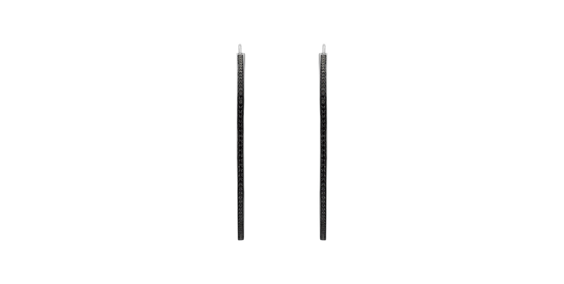 Náušnice s čiernymi a bielymi diamantmi Tender Touch