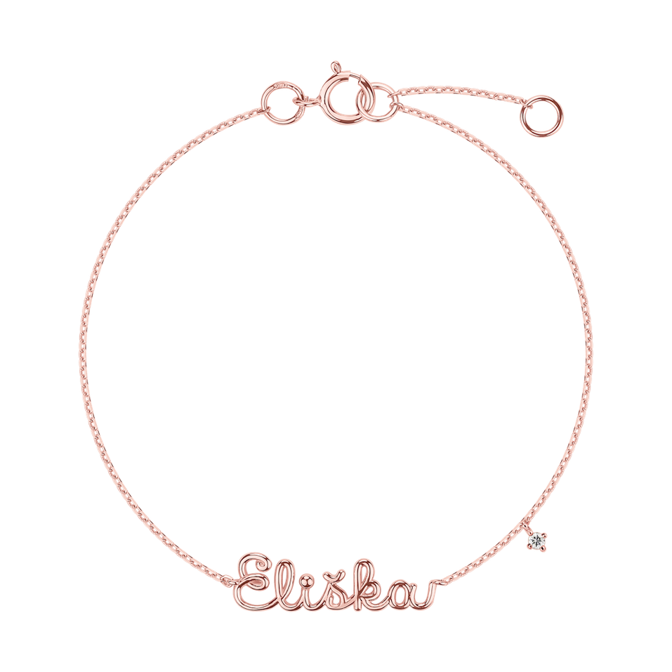 Náramok s diamantom Curly Name
