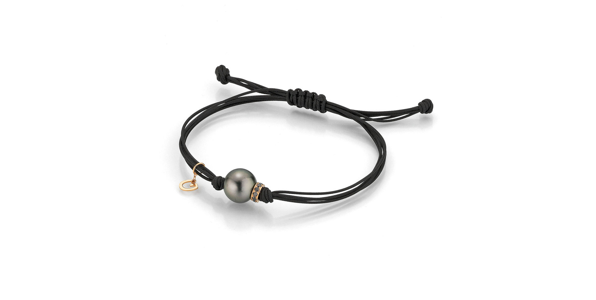 Náramok s morskou čiernou tahitskou perlou a diamantmi Urban