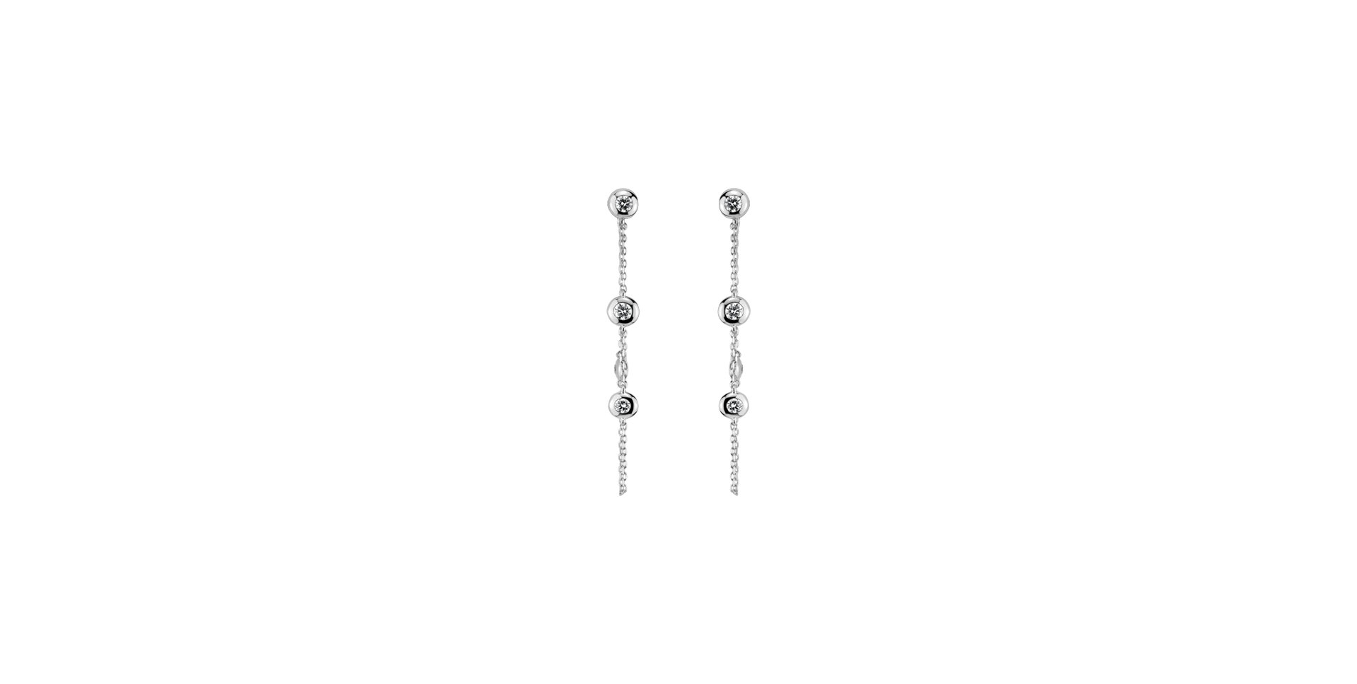 Náušnice 14kt biele zlato s diamantom Náušnice s briliantmi Drops Waterfall