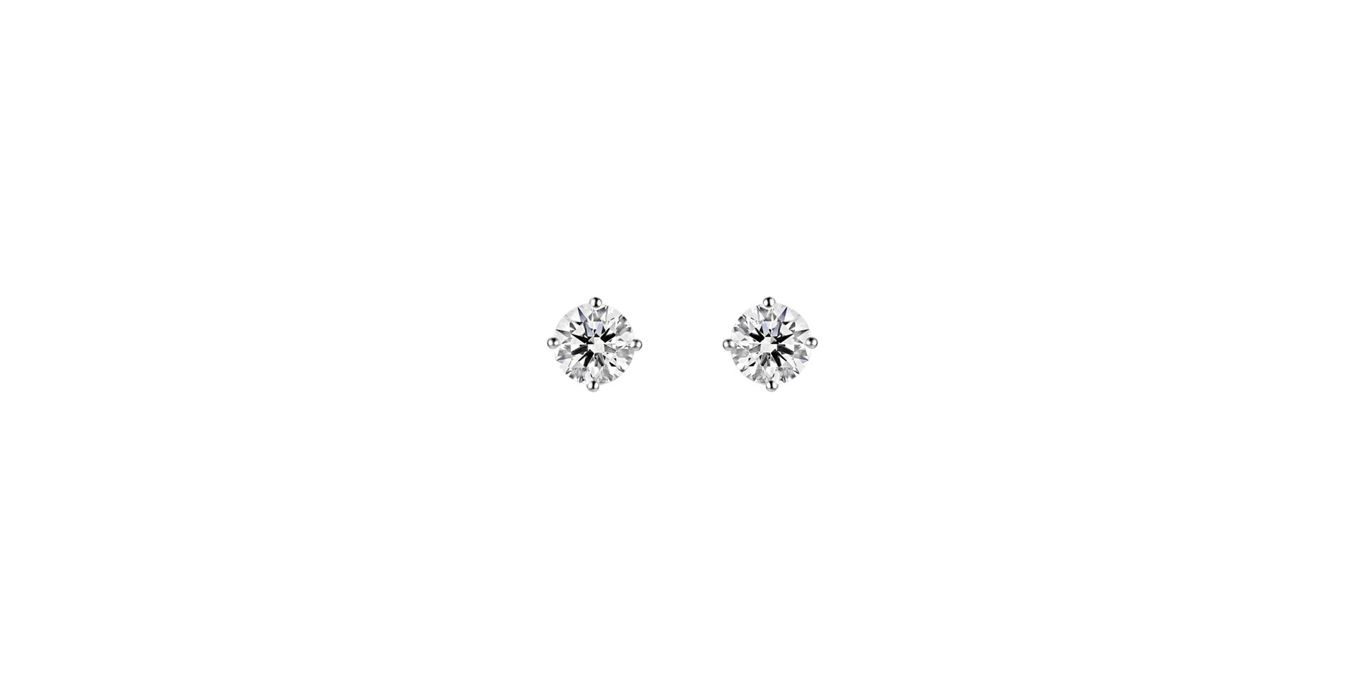 Náušnice 14kt biele zlato s diamantmi Essential Shine