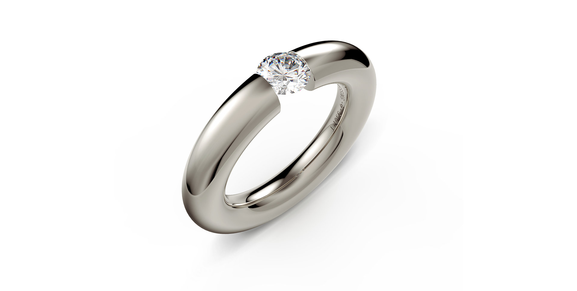 Prsteň s diamantom Spannring Round