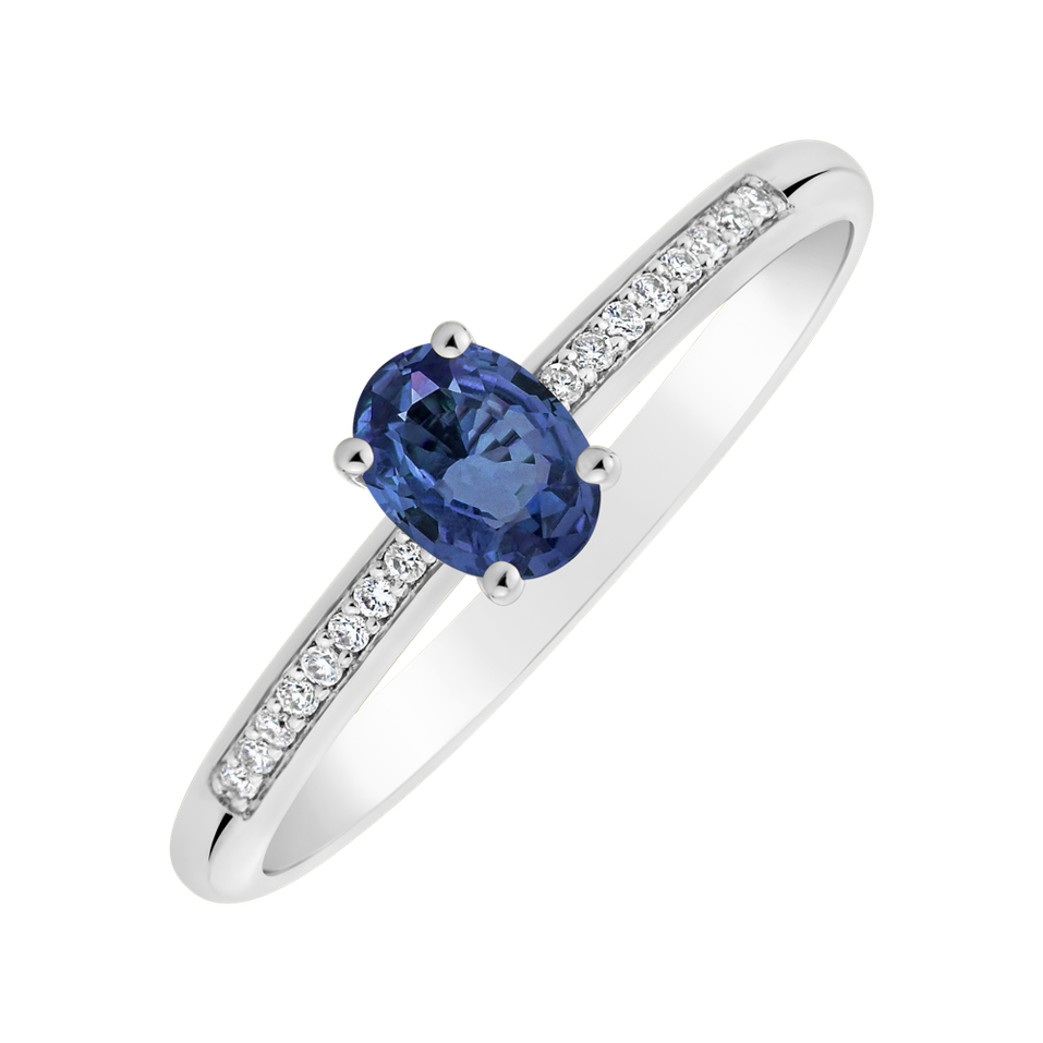 Prsteň s diamantmi a zafírom Princess