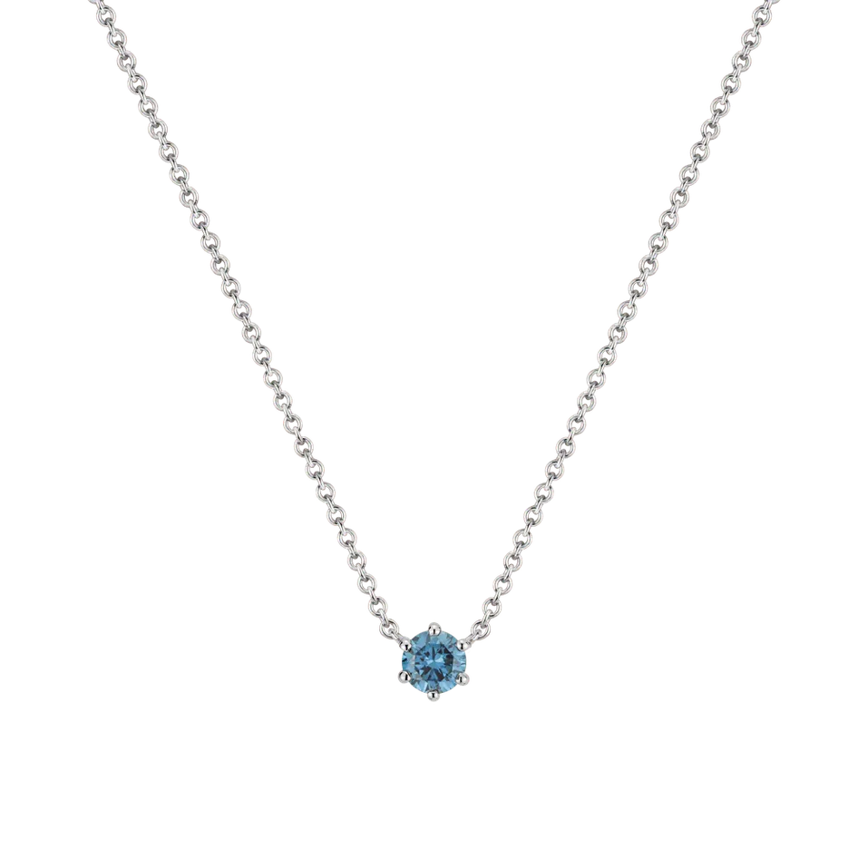 Náhrdelník 14kt biele zlato s diamantom Essential Drop