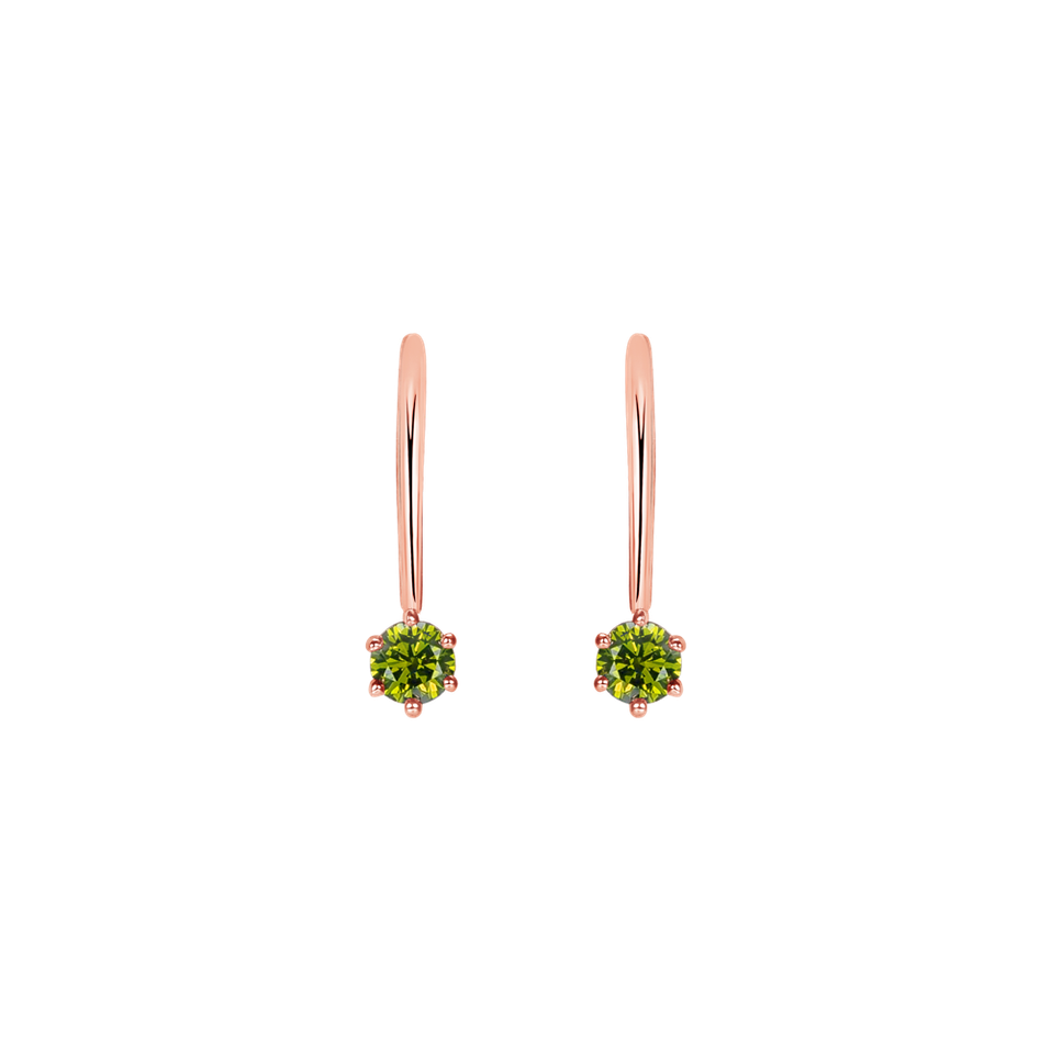 Náušnice so zeleným diamantom Everyday Glow