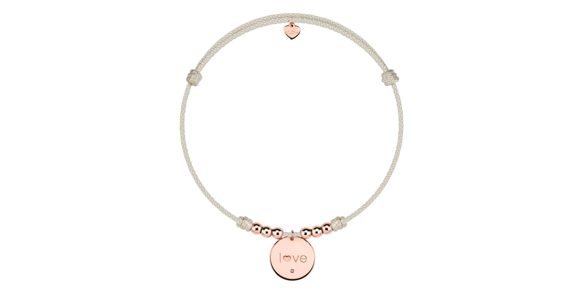 Náramok s diamantom a šňůrkou Love